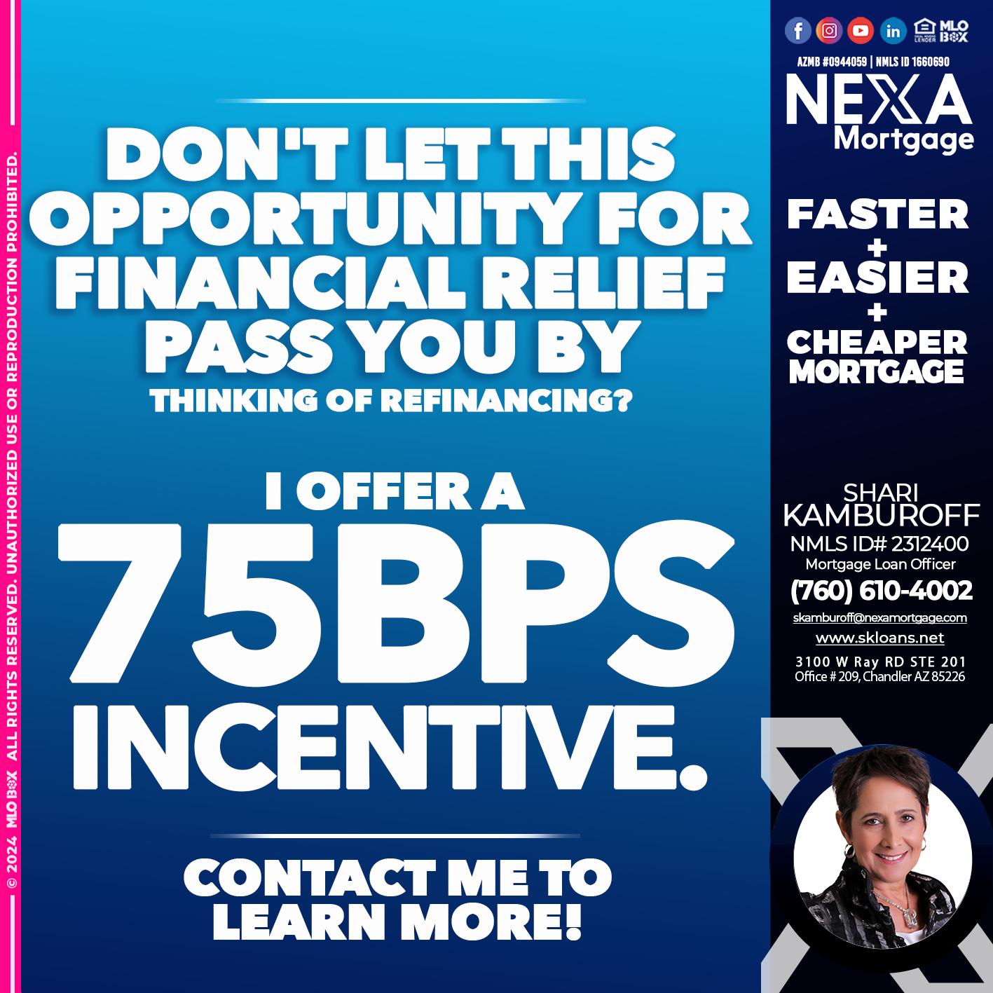 75 BP - Shari Kamburoff -Mortgage Loan Officer