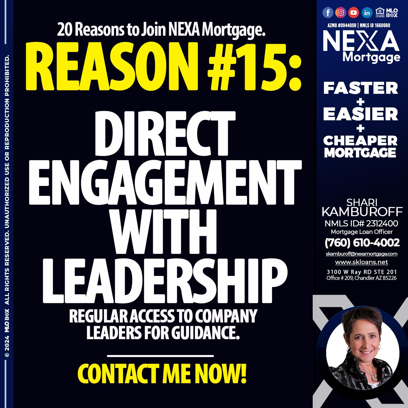 REASON 15 - Shari Kamburoff -Mortgage Loan Officer