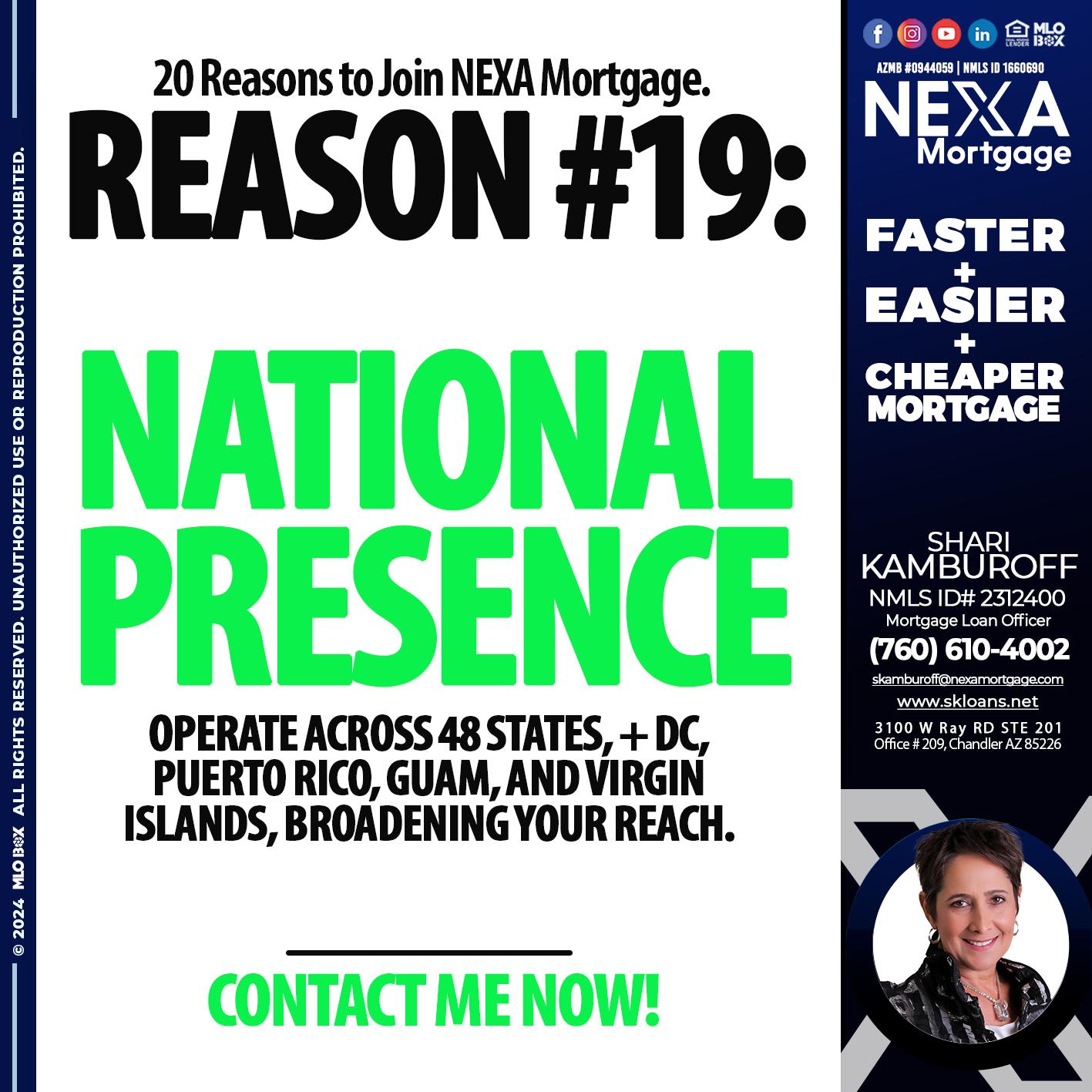 REASON 19 - Shari Kamburoff -Mortgage Loan Officer