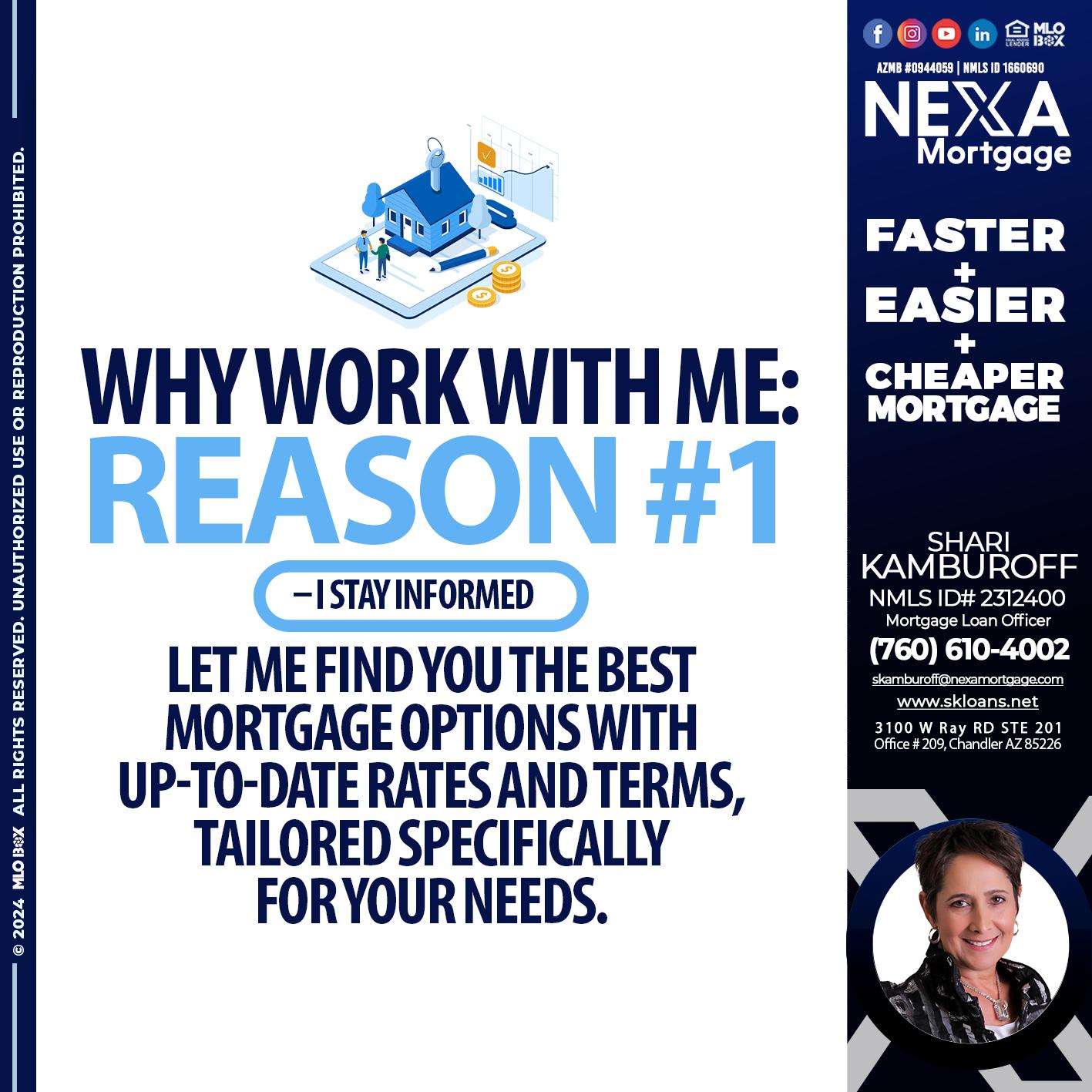 REASON 1 - Shari Kamburoff -Mortgage Loan Officer