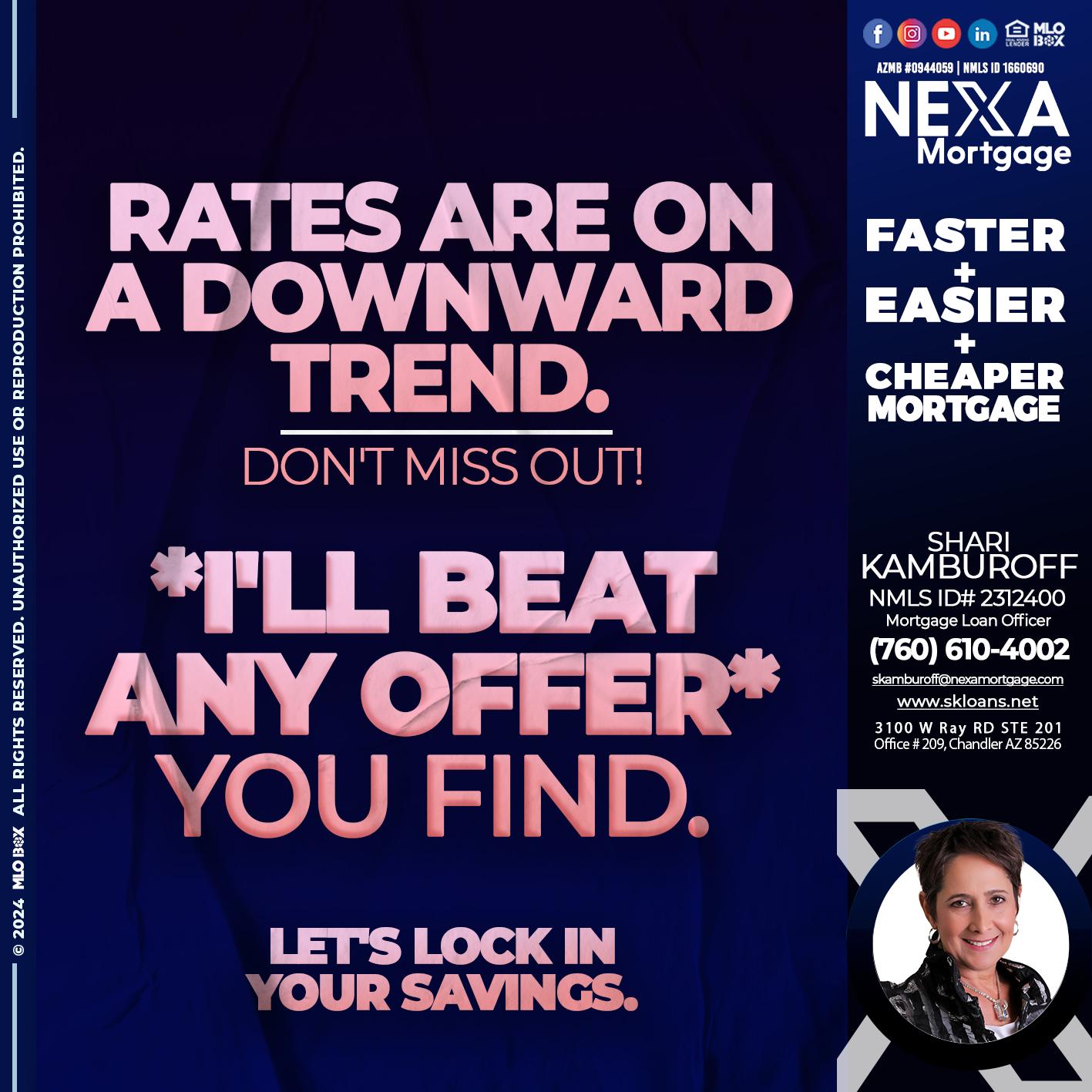 RATES - Shari Kamburoff -Mortgage Loan Officer