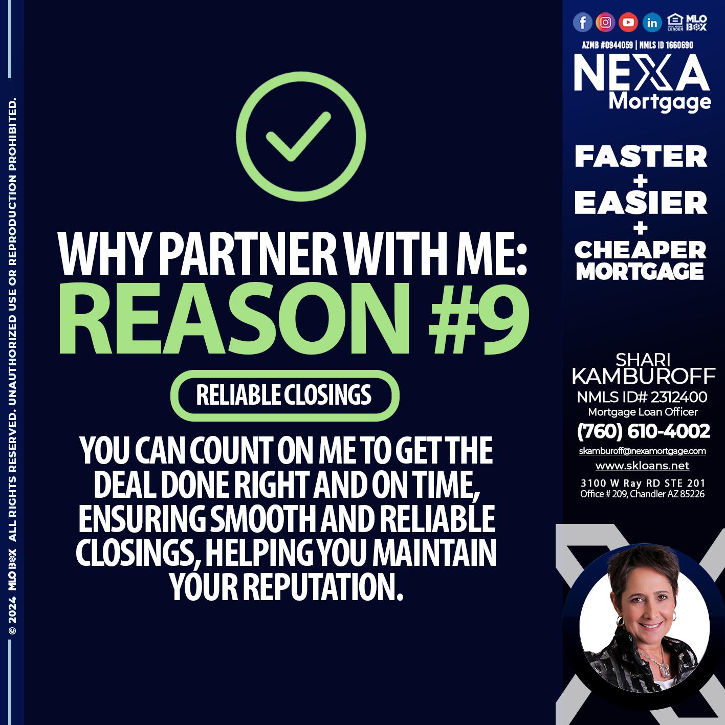 REASON 9 - Shari Kamburoff -Mortgage Loan Officer
