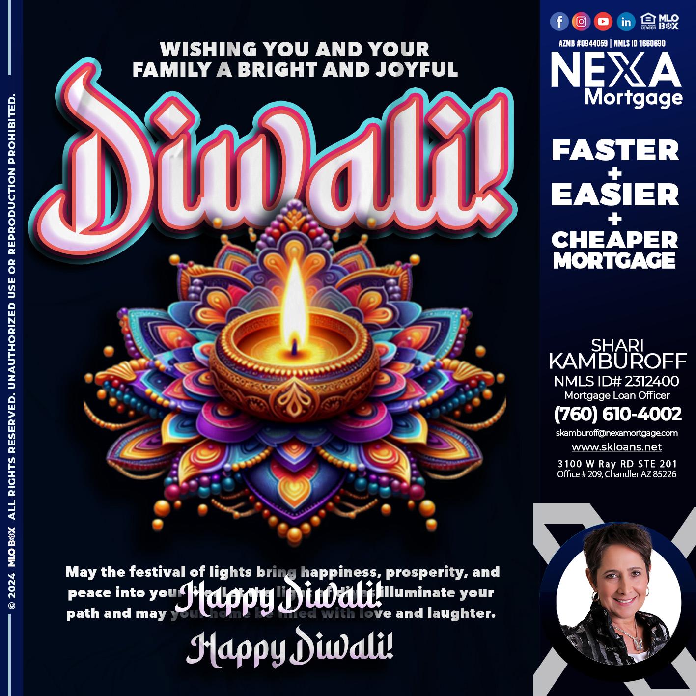 HAPPY DIWALI - Shari Kamburoff -Mortgage Loan Officer