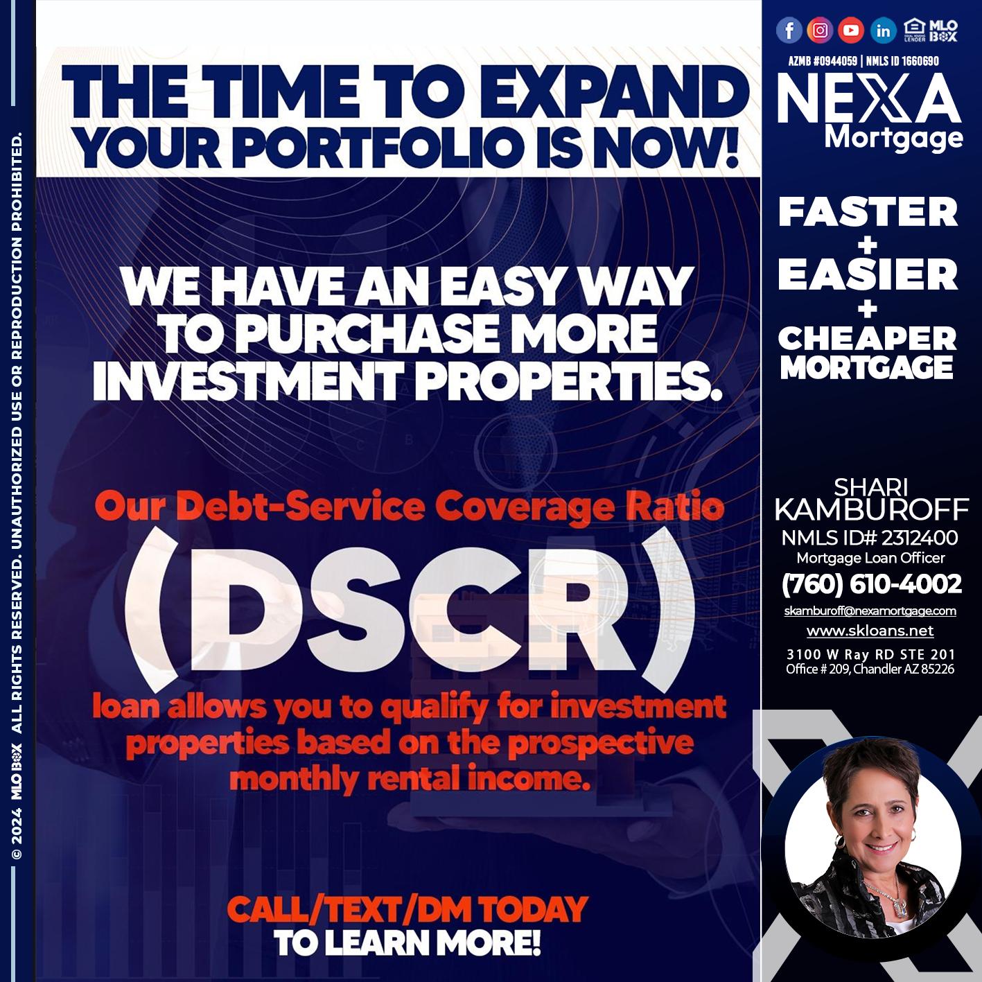 DSCR - Shari Kamburoff -Mortgage Loan Officer