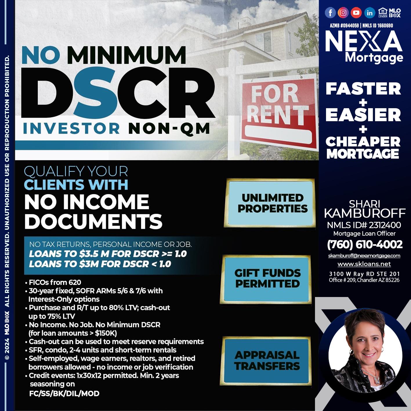 DSCR - Shari Kamburoff -Mortgage Loan Officer
