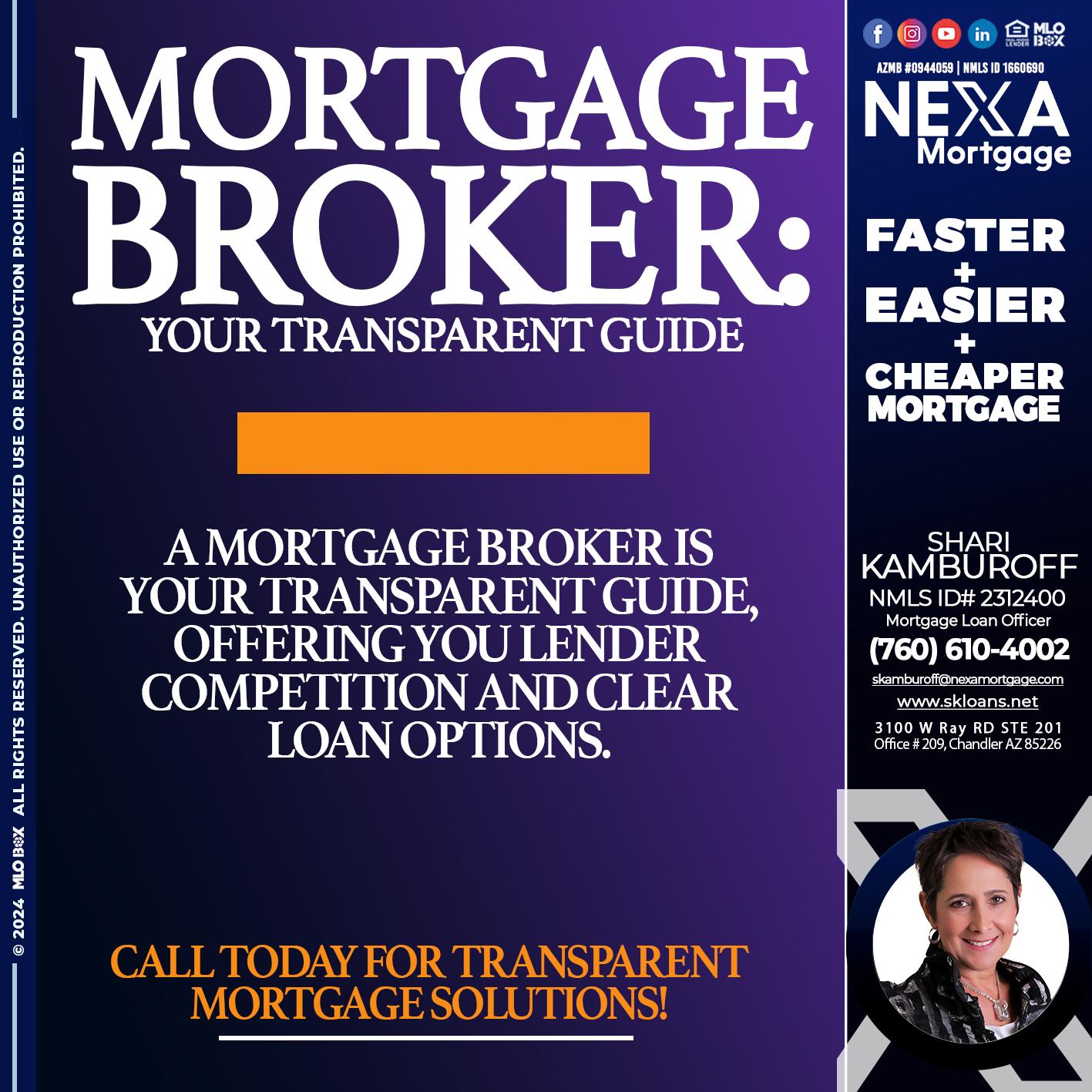 MORTGAGE BROKER GUIDE - Shari Kamburoff -Mortgage Loan Officer