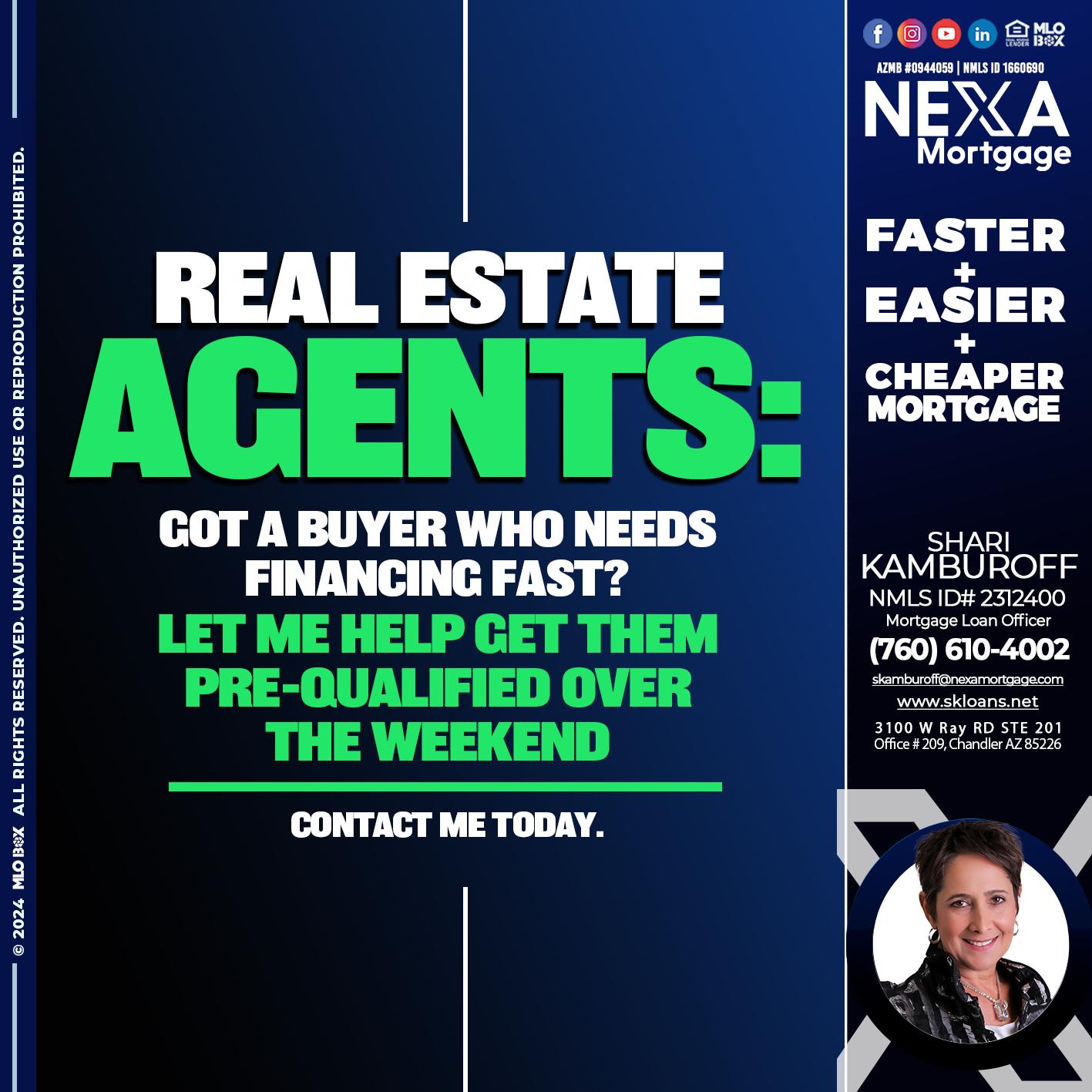 REAL ESTATE AGENTS - Shari Kamburoff -Mortgage Loan Officer