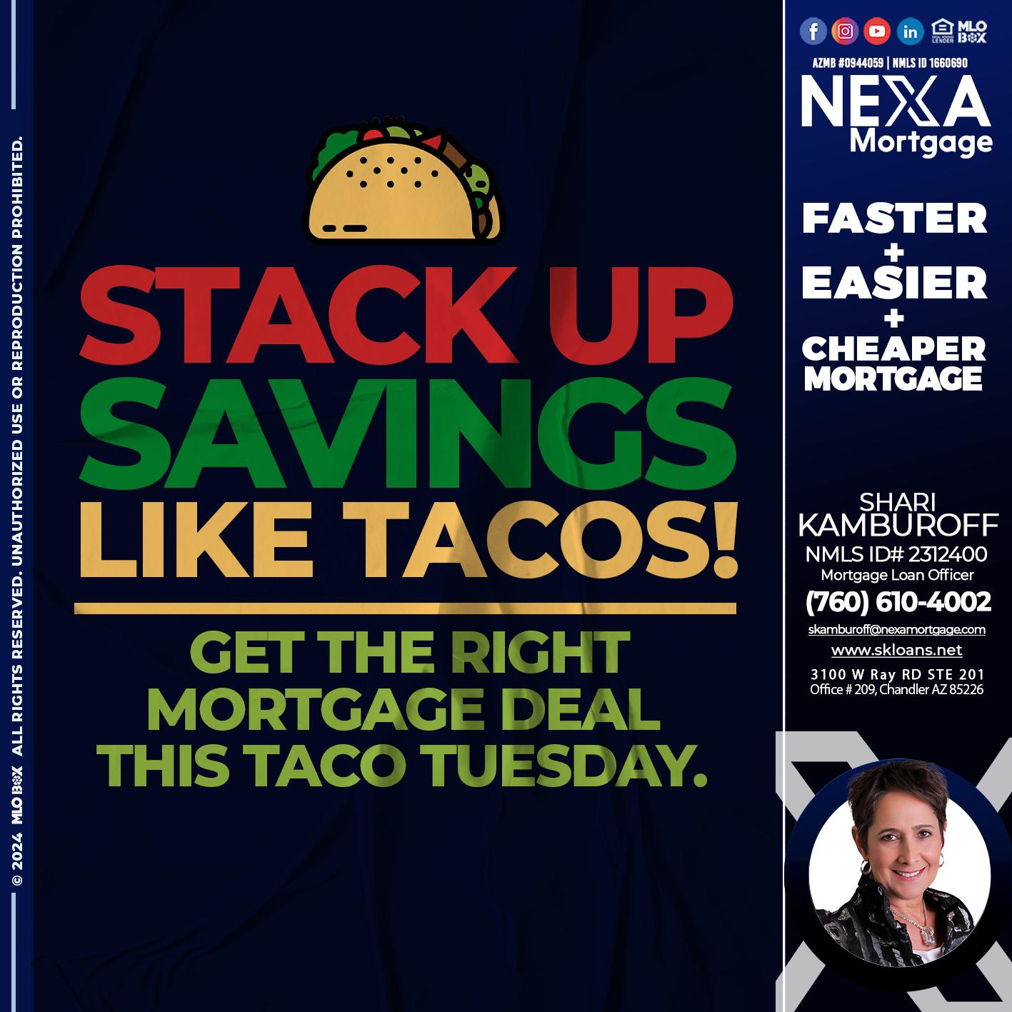 STACK UP SAVINGS - Shari Kamburoff -Mortgage Loan Officer