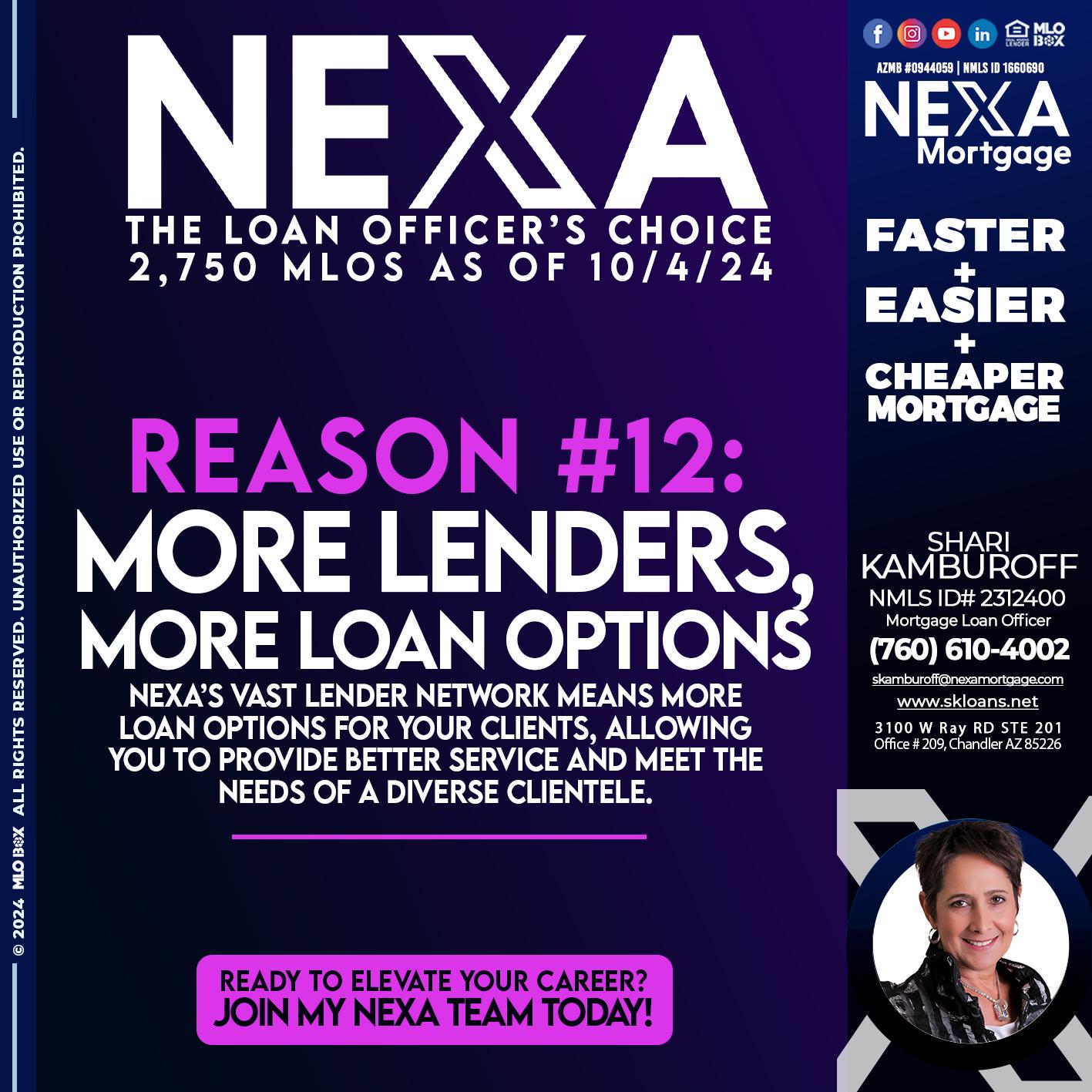REASON 12 CHOICE - Shari Kamburoff -Mortgage Loan Officer