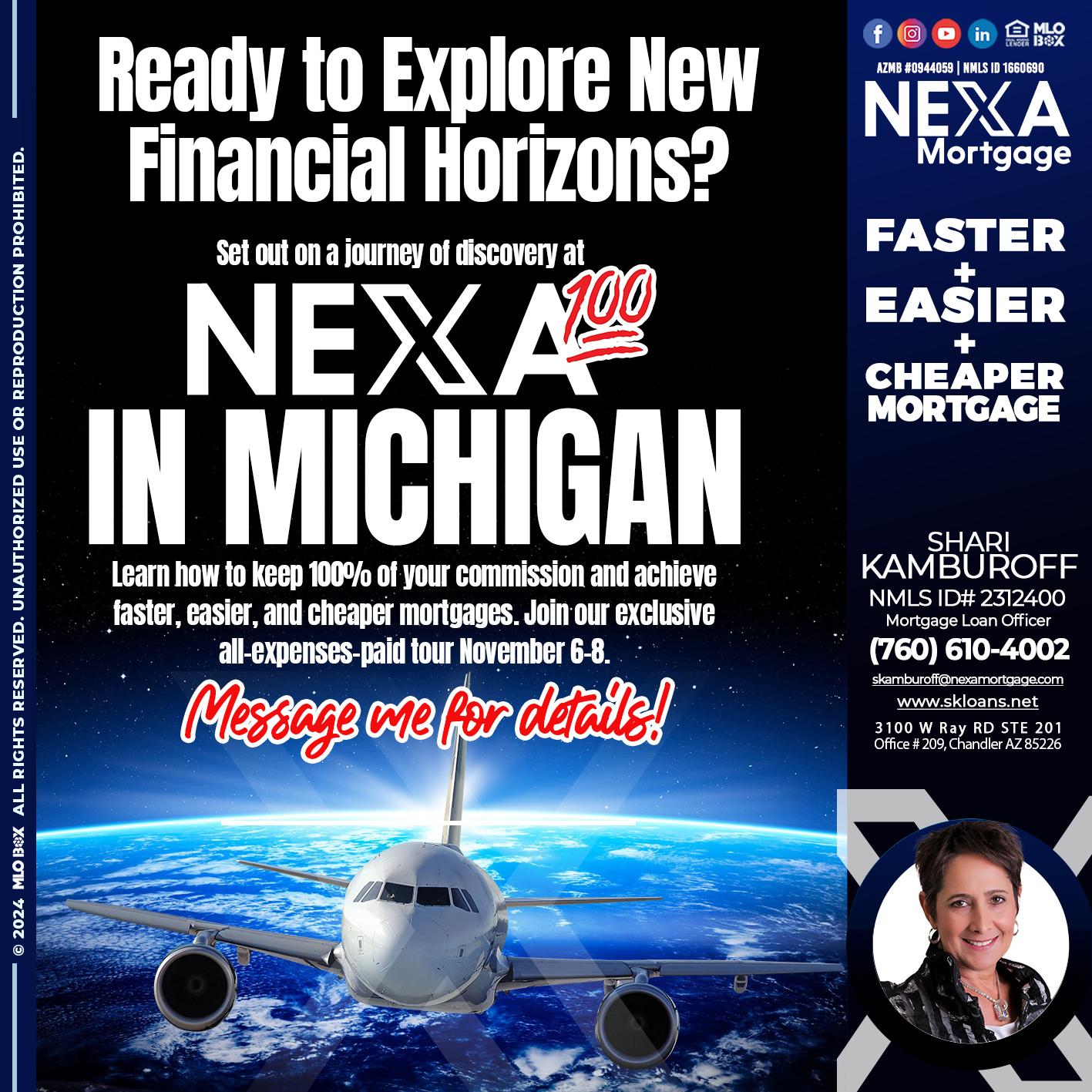 MICHIGAN TRIP NEXA 100 - Shari Kamburoff -Mortgage Loan Officer