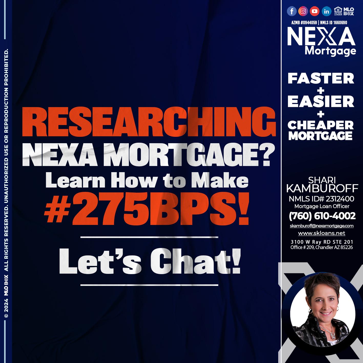 RESEARCHING - Shari Kamburoff -Mortgage Loan Officer