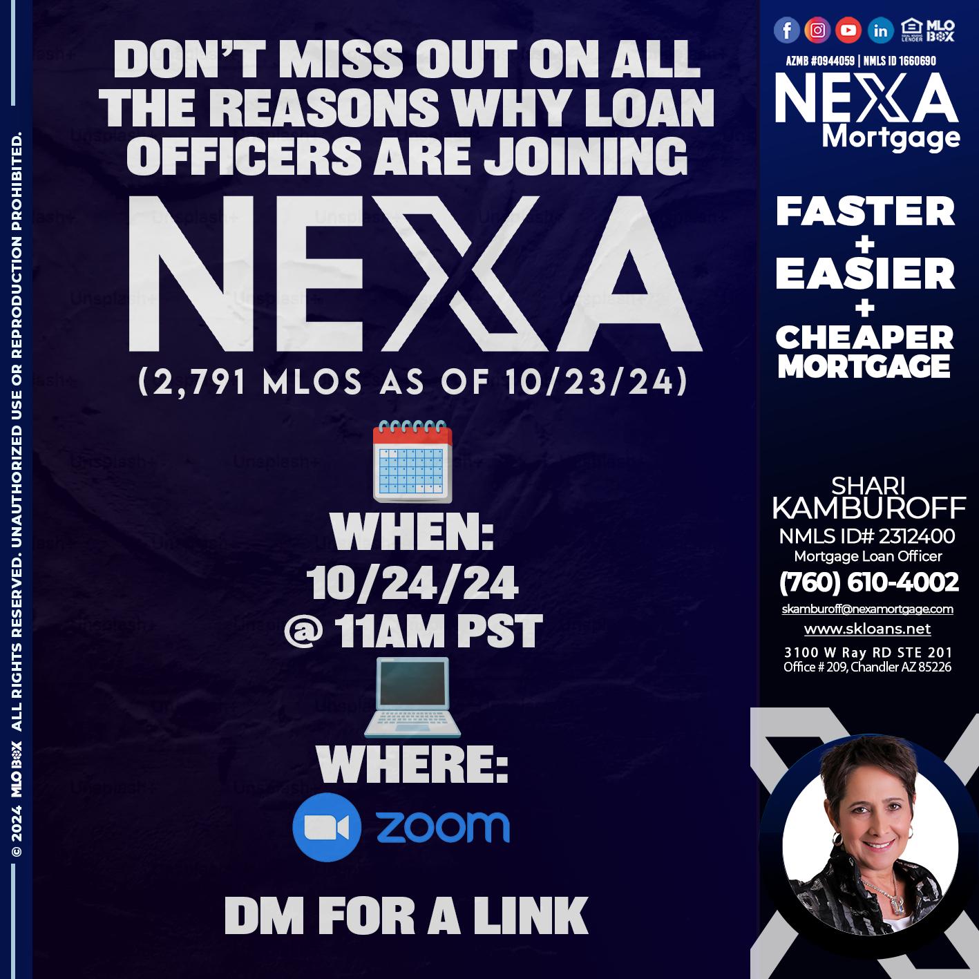 WHY NEXA - Shari Kamburoff -Mortgage Loan Officer