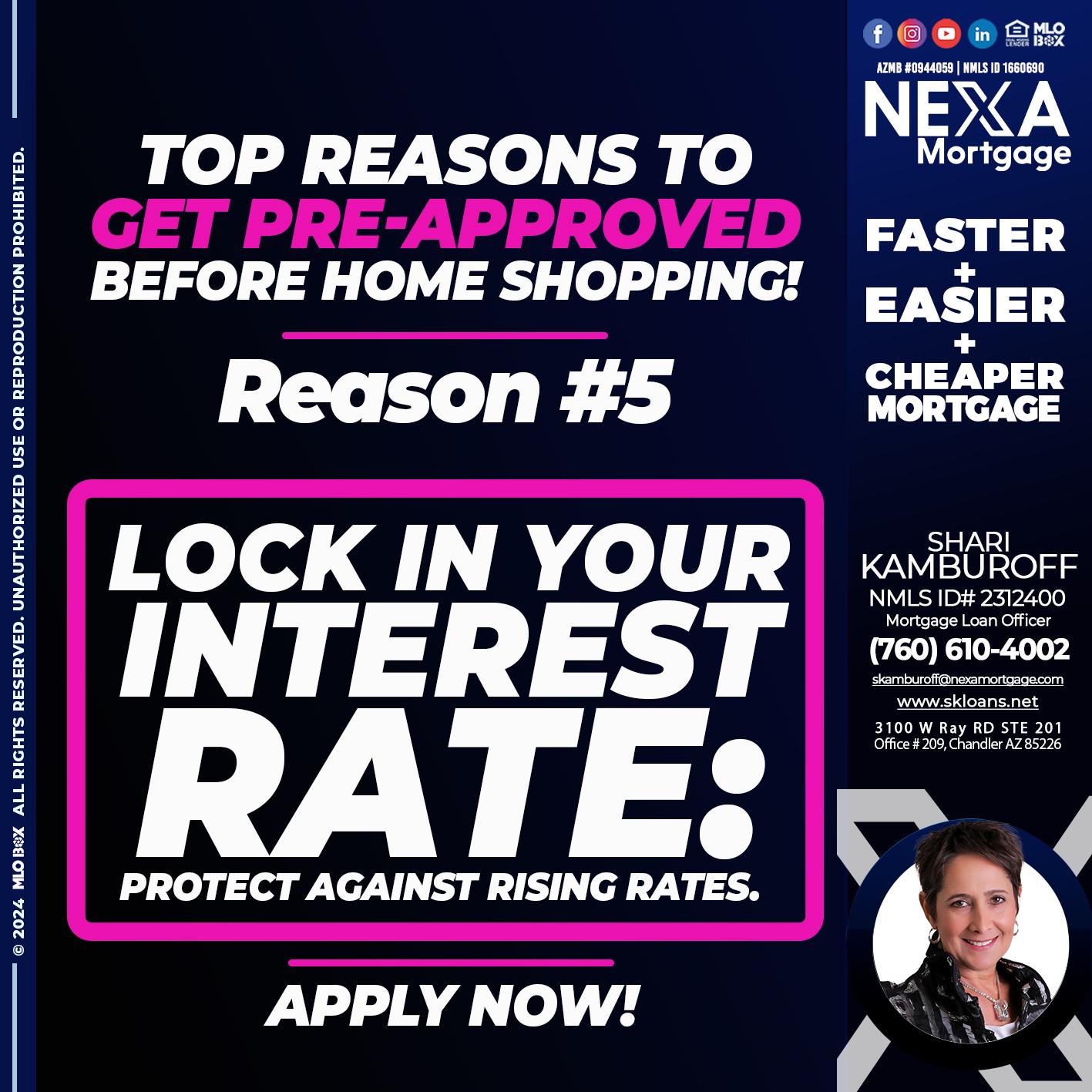 REASON 5 - Shari Kamburoff -Mortgage Loan Officer