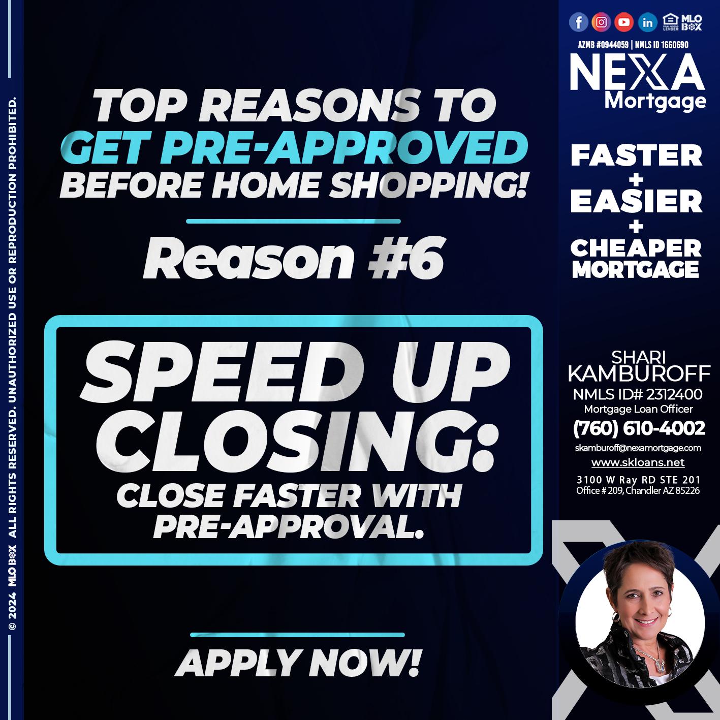 REASON 6 - Shari Kamburoff -Mortgage Loan Officer