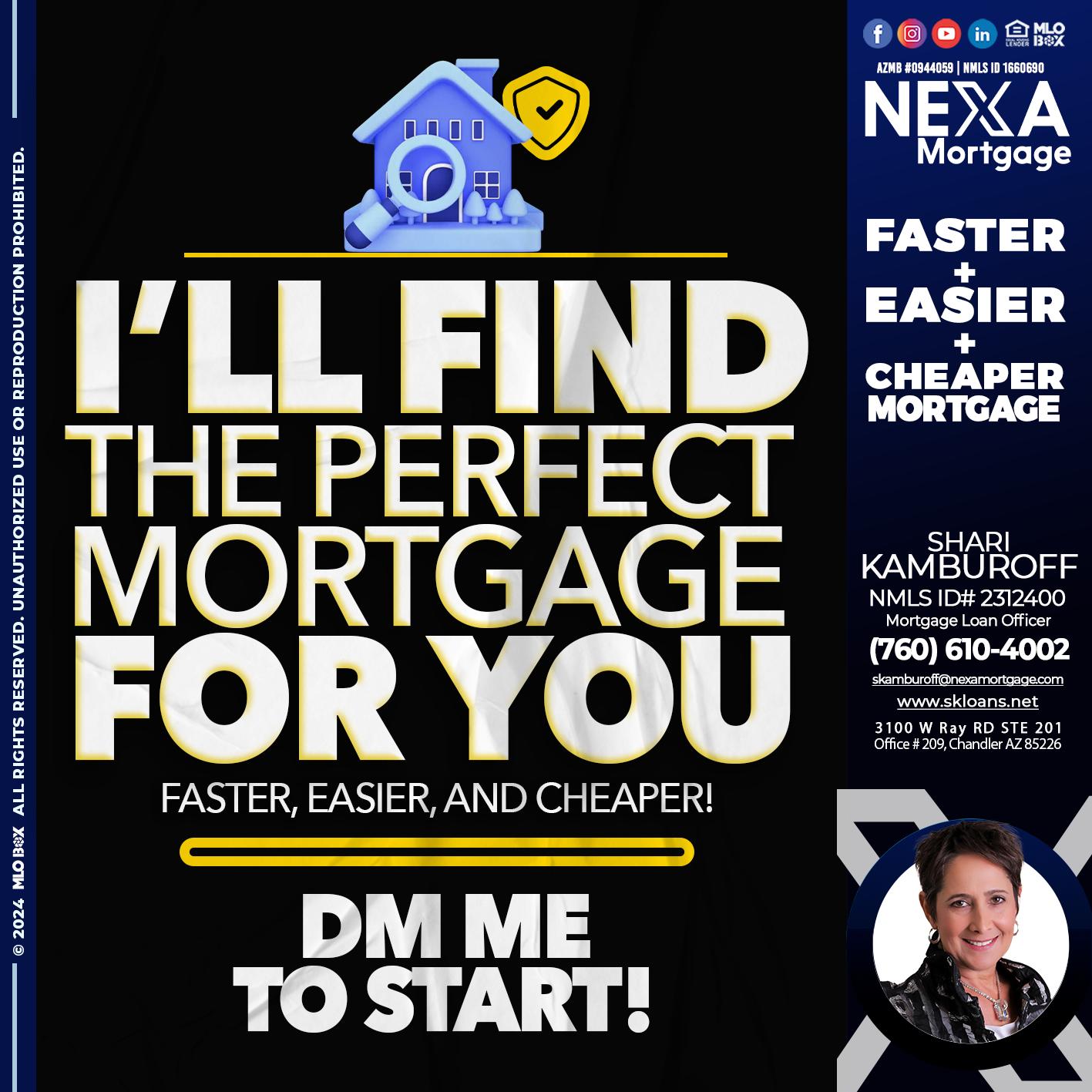 I WILL FIND YOU - Shari Kamburoff -Mortgage Loan Officer
