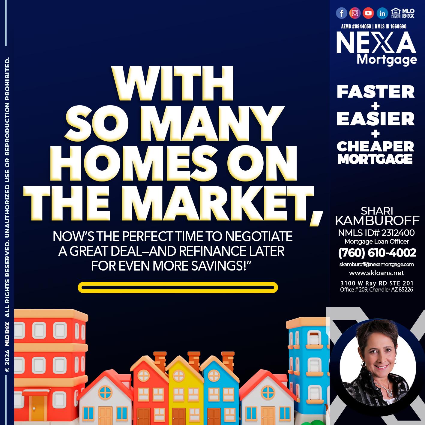 WITH SO MANY HOMES - Shari Kamburoff -Mortgage Loan Officer