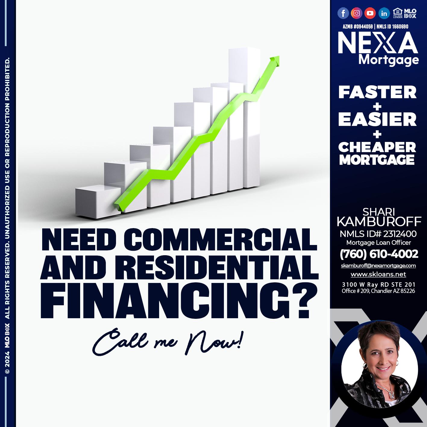 NEED COMERCIAL LOAN? - Shari Kamburoff -Mortgage Loan Officer