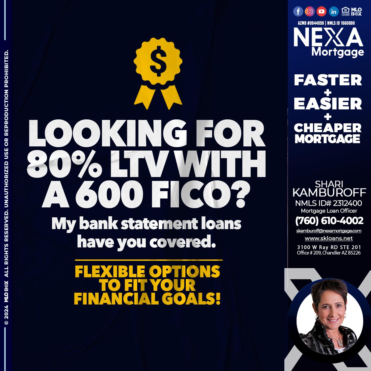 LOOKING 80% - Shari Kamburoff -Mortgage Loan Officer