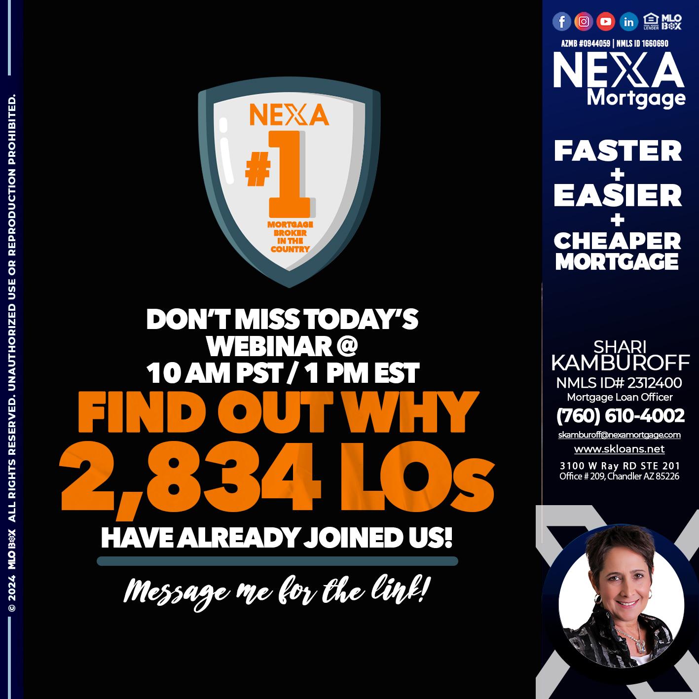 NEXA NO. 1 MORTGAGE BROKER - Shari Kamburoff -Mortgage Loan Officer