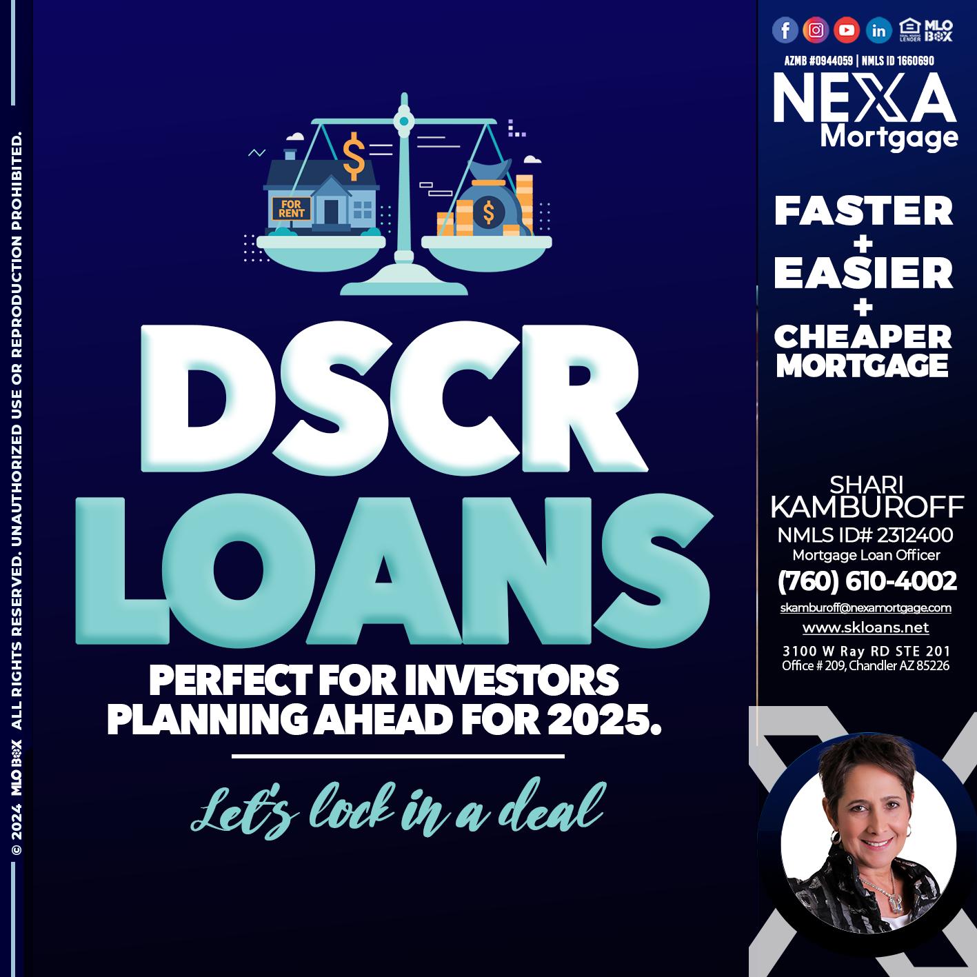 DSCR LOANS - Shari Kamburoff -Mortgage Loan Officer