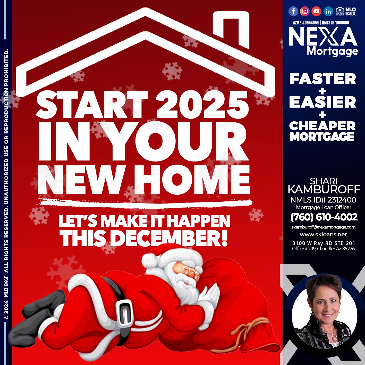 start 2025 - Shari Kamburoff -Mortgage Loan Officer