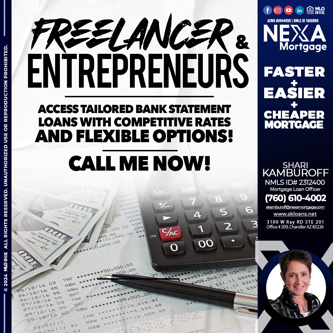 freelancer - Shari Kamburoff -Mortgage Loan Officer