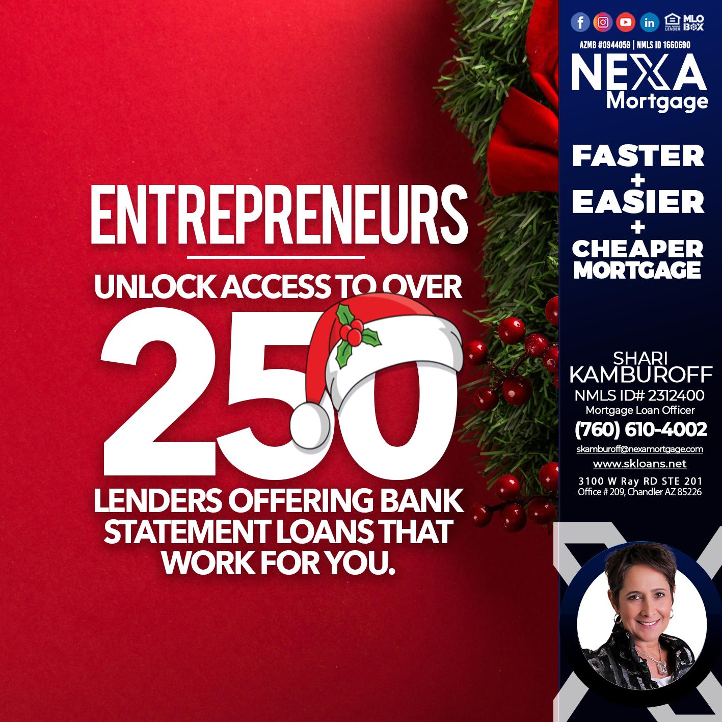ENTREPRENEURS - Shari Kamburoff -Mortgage Loan Officer