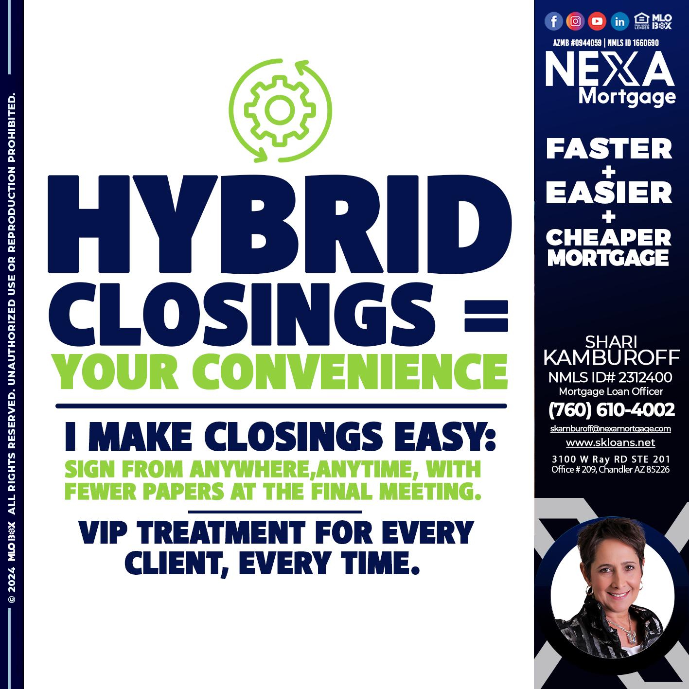 HYBRID CLOSINGS - Shari Kamburoff -Mortgage Loan Officer