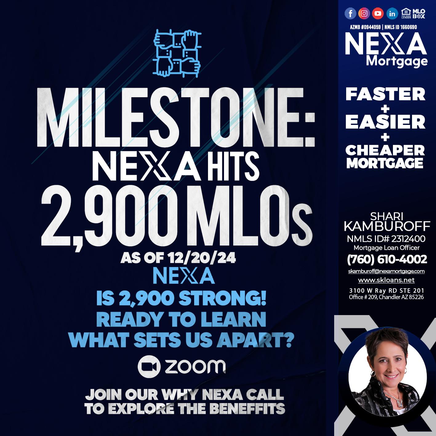 MILSTONE 2900 - Shari Kamburoff -Mortgage Loan Officer