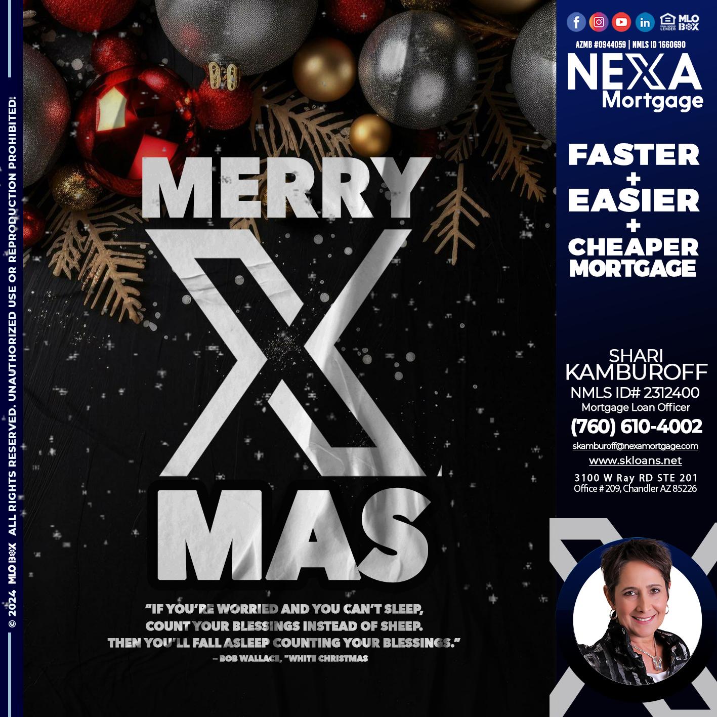 MERRY XMAS - Shari Kamburoff -Mortgage Loan Officer