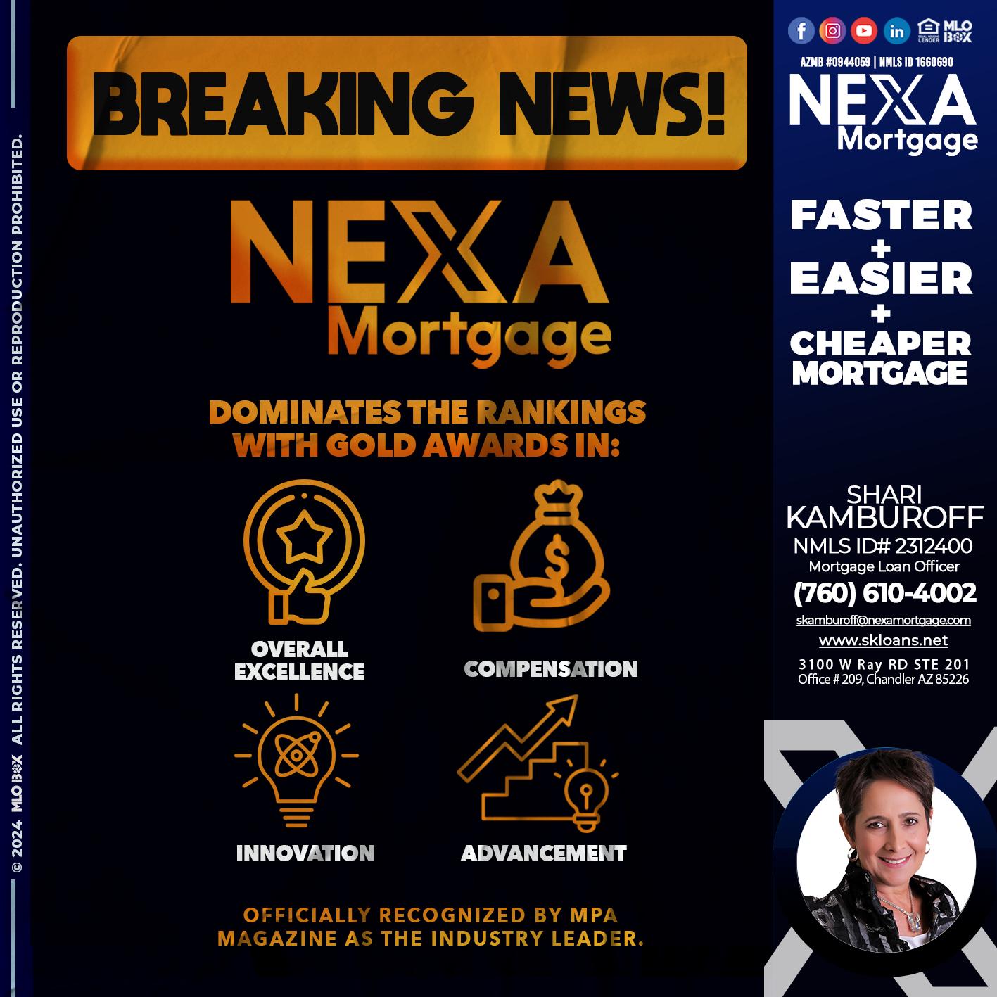BREAKING NEWS - Shari Kamburoff -Mortgage Loan Officer