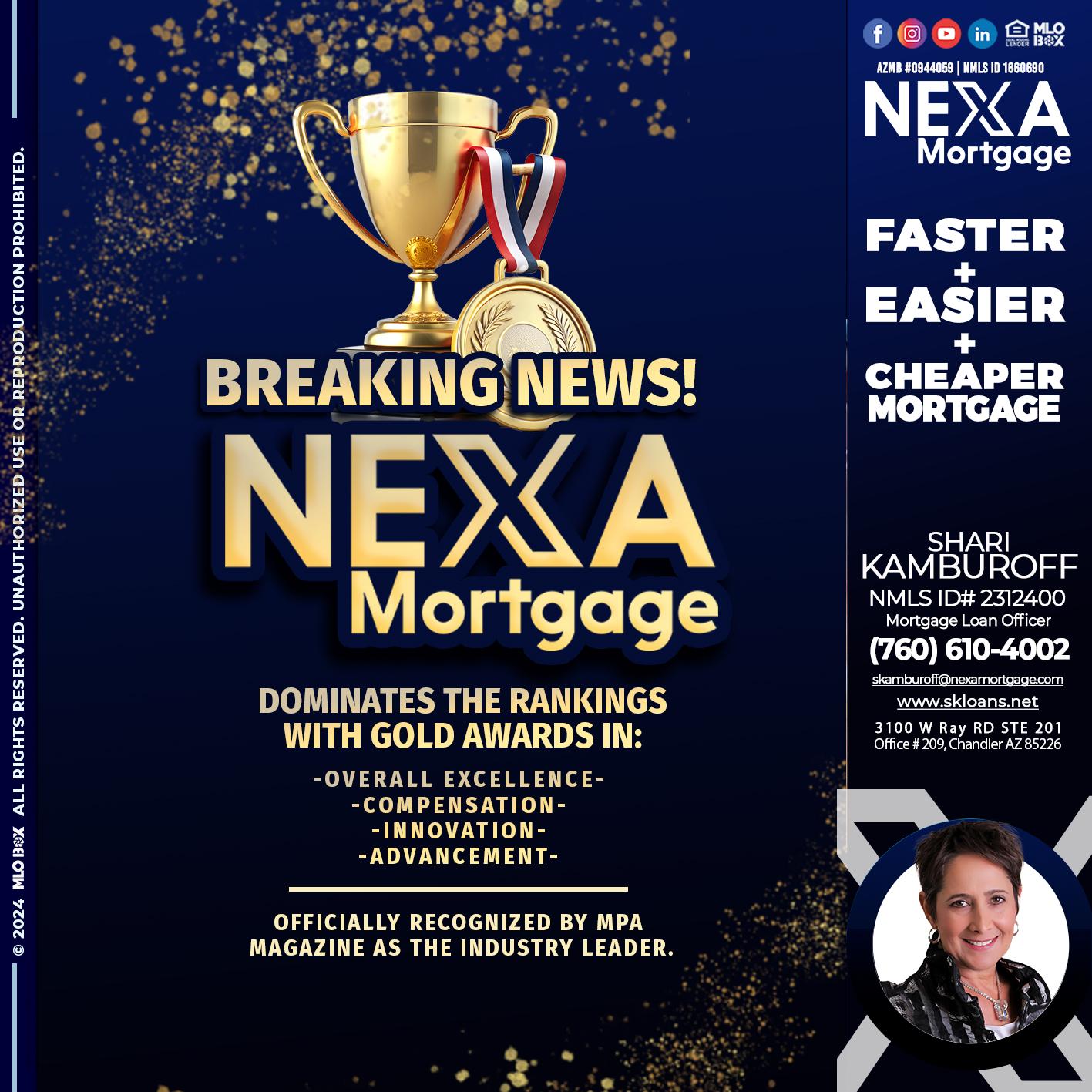 BREAKING NEWS - Shari Kamburoff -Mortgage Loan Officer