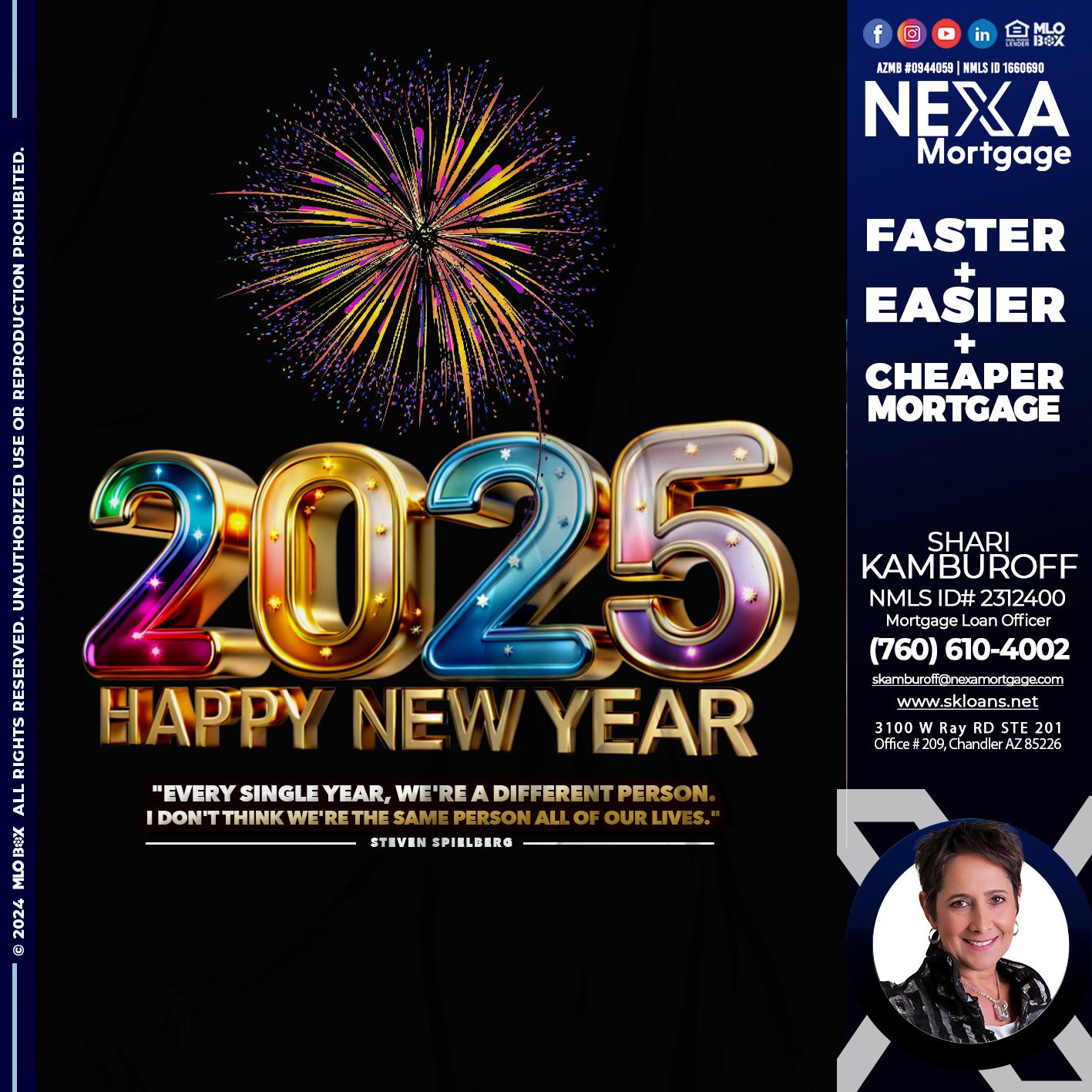 2025 HAPPY NEW YEAR - Shari Kamburoff -Mortgage Loan Officer