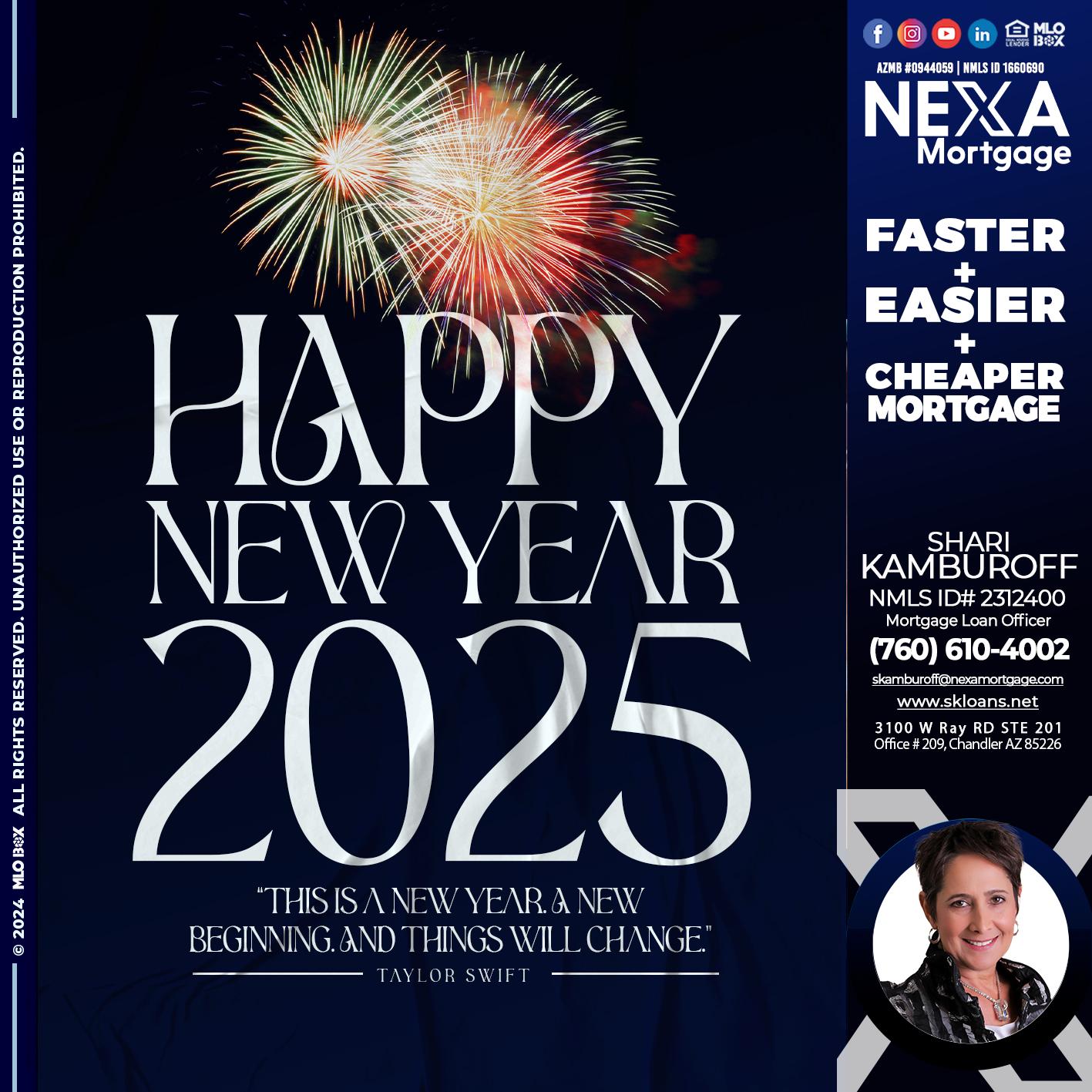 HAPPY NEW YEAR 2025 - Shari Kamburoff -Mortgage Loan Officer