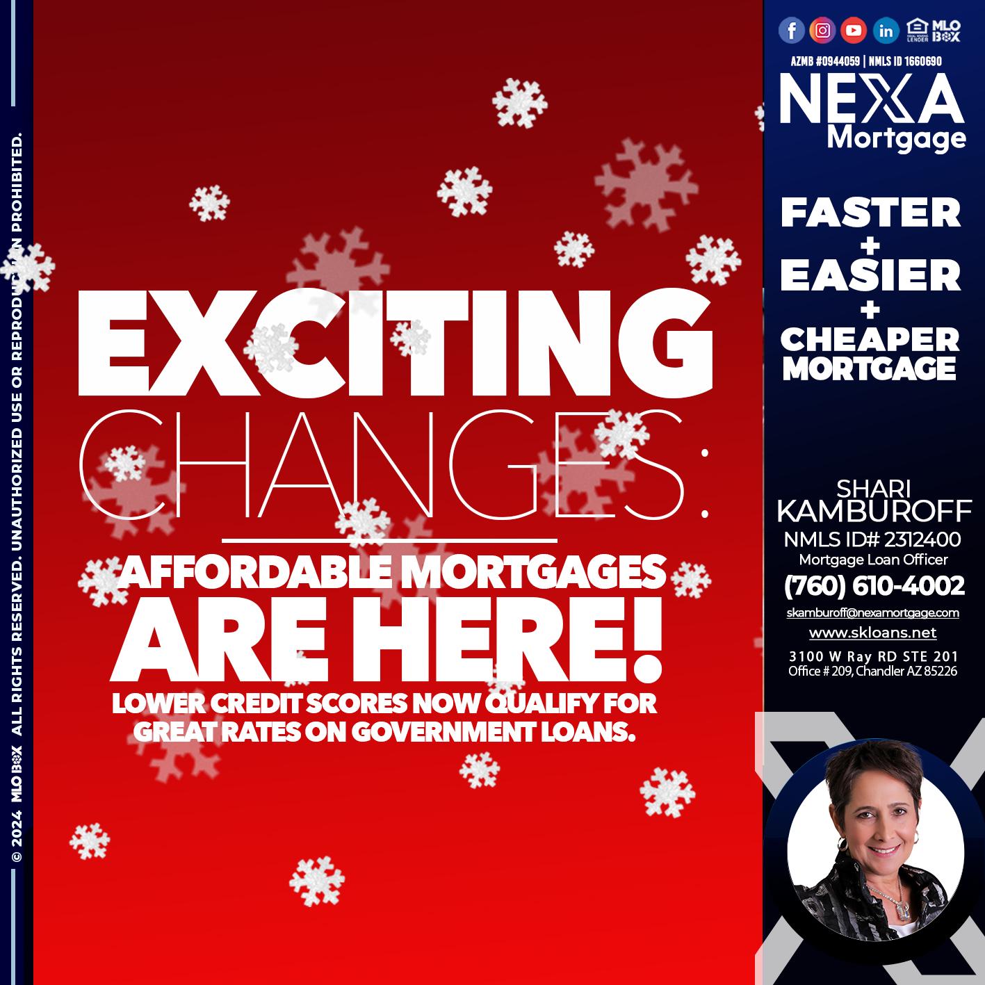 EXCITING CHANGES - Shari Kamburoff -Mortgage Loan Officer