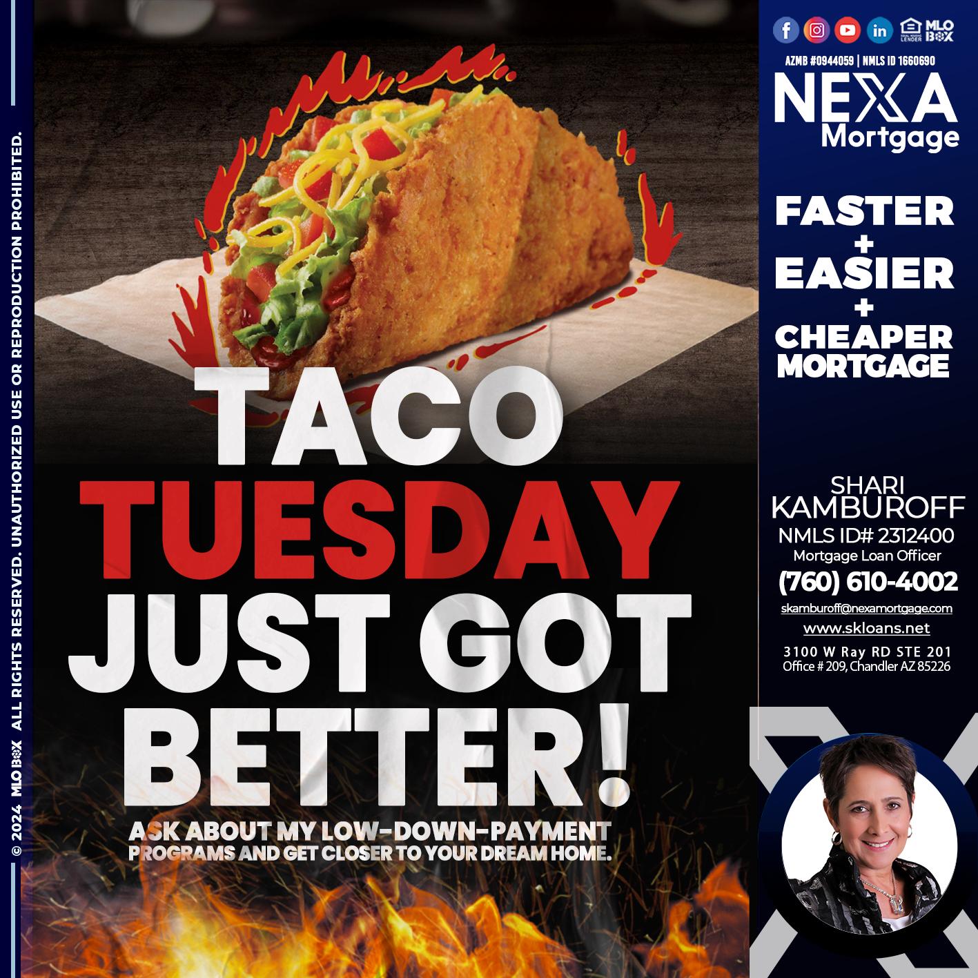 TACO TUESDAY - Shari Kamburoff -Mortgage Loan Officer