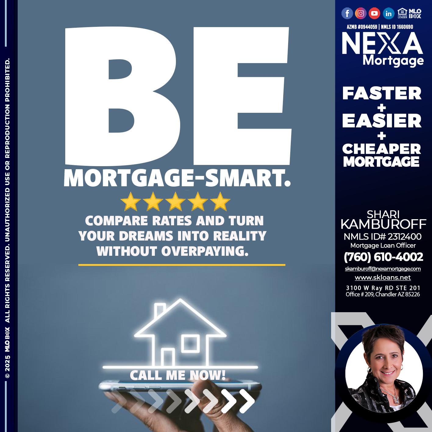BE MORTGAGE-SMART - Shari Kamburoff -Mortgage Loan Officer