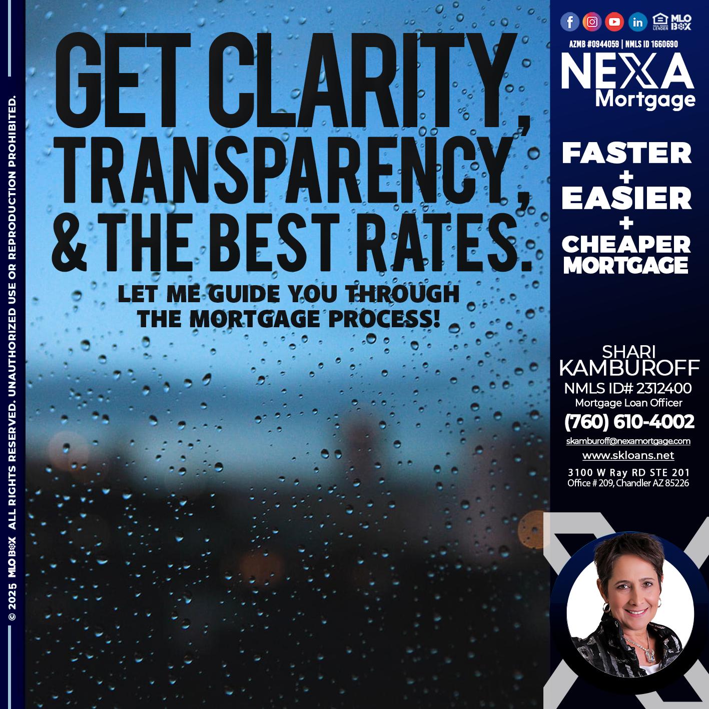 GET CLARITY - Shari Kamburoff -Mortgage Loan Officer