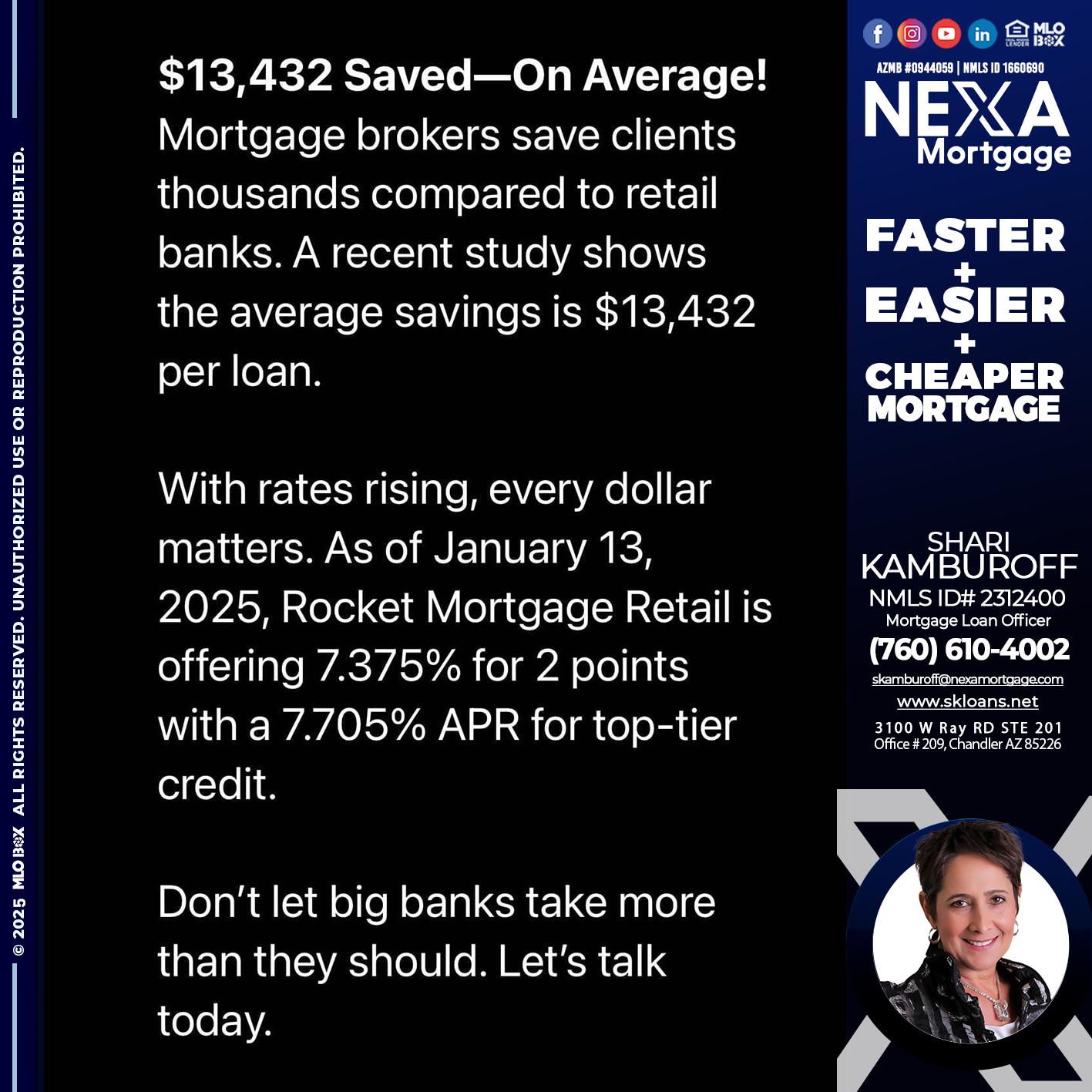saved on average - Shari Kamburoff -Mortgage Loan Officer
