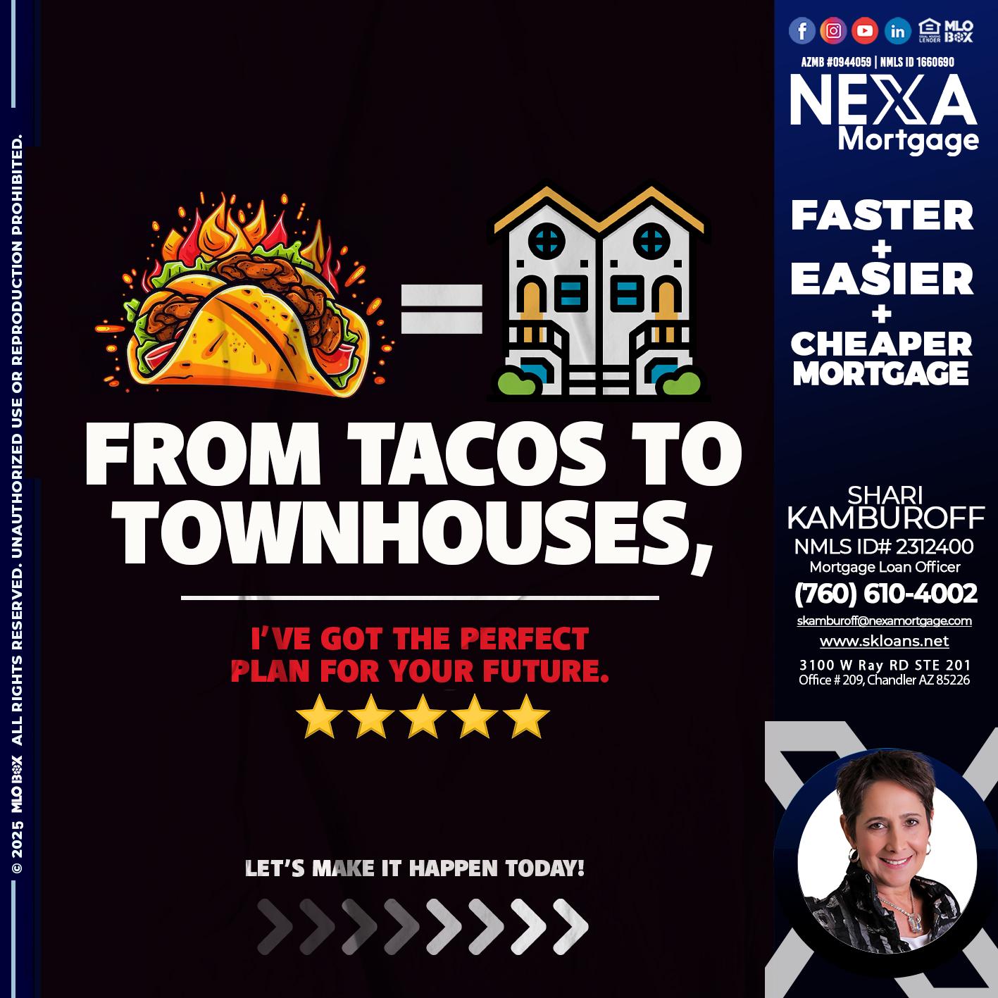 from tacos to - Shari Kamburoff -Mortgage Loan Officer