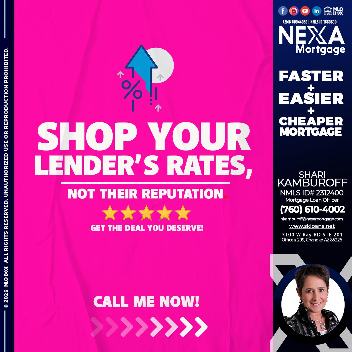 SHOP YOUR - Shari Kamburoff -Mortgage Loan Officer