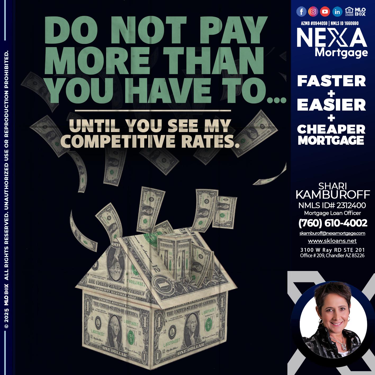 DO NOT PAY - Shari Kamburoff -Mortgage Loan Officer