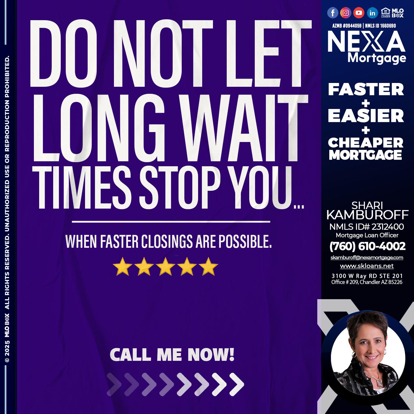 DO NOT LET - Shari Kamburoff -Mortgage Loan Officer