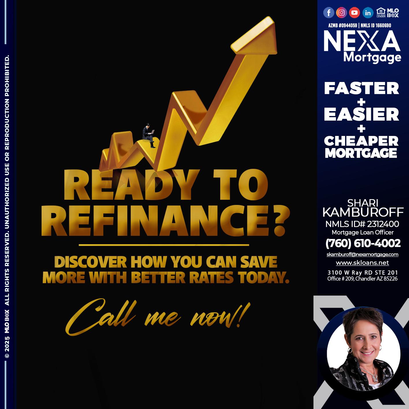 READY TO REFI - Shari Kamburoff -Mortgage Loan Officer