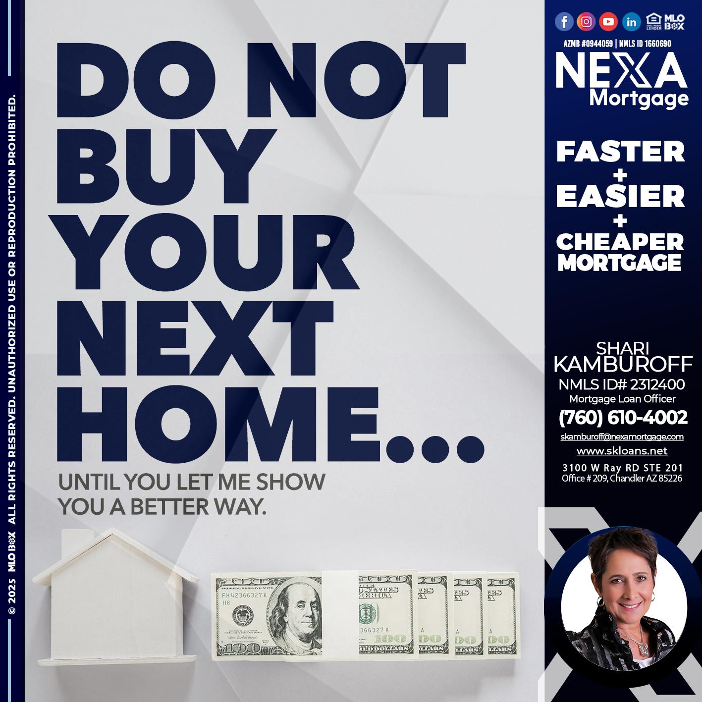 DO NOT BUY - Shari Kamburoff -Mortgage Loan Officer