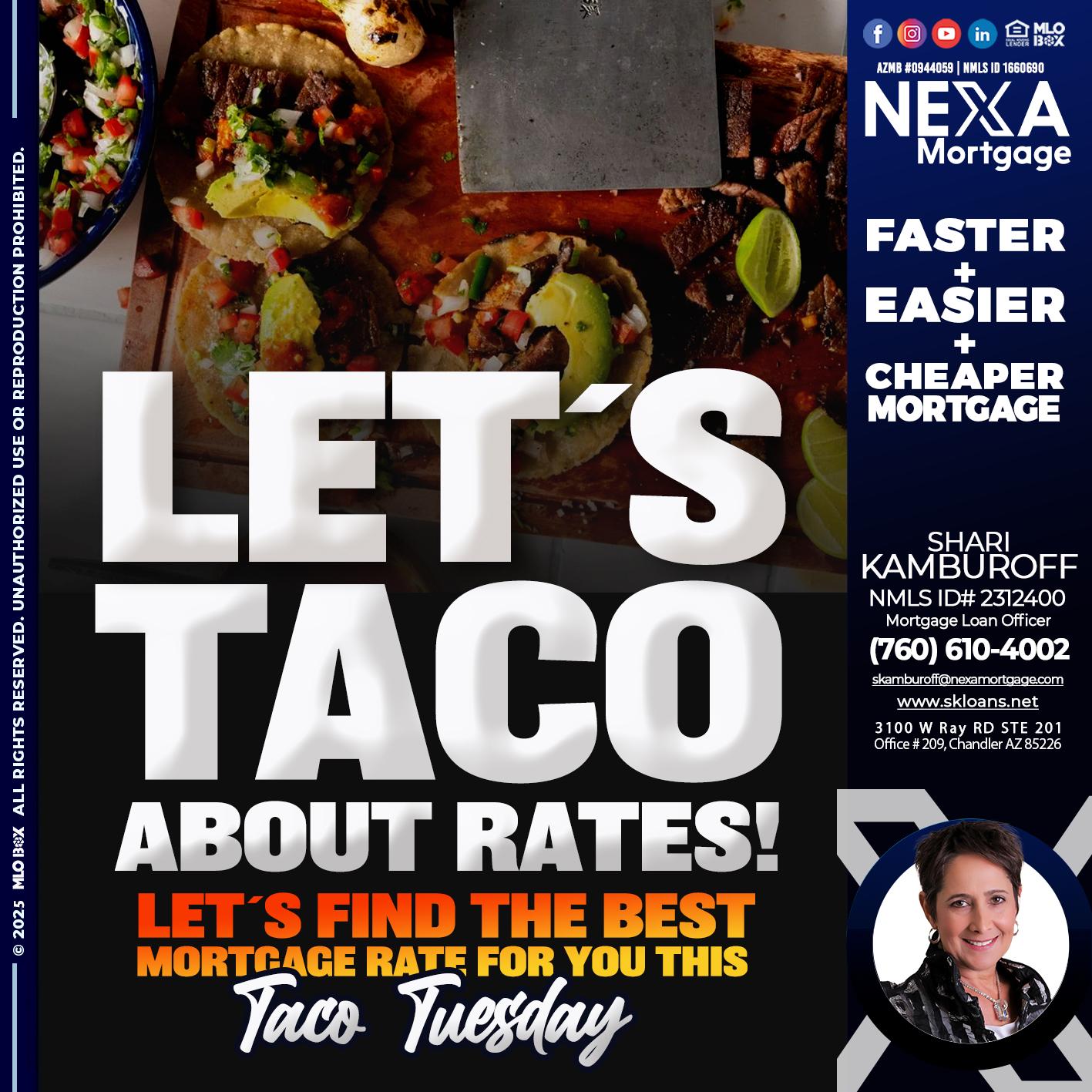 LETS TACO - Shari Kamburoff -Mortgage Loan Officer