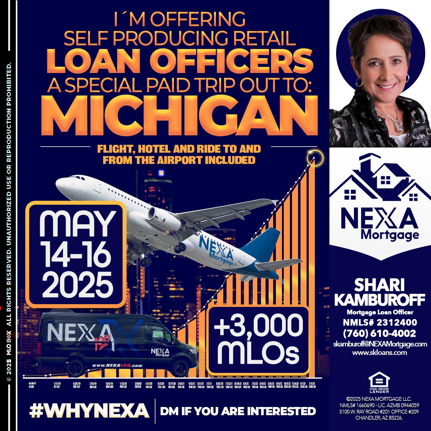 MICHIGAN TRIP - Shari Kamburoff -Mortgage Loan Officer