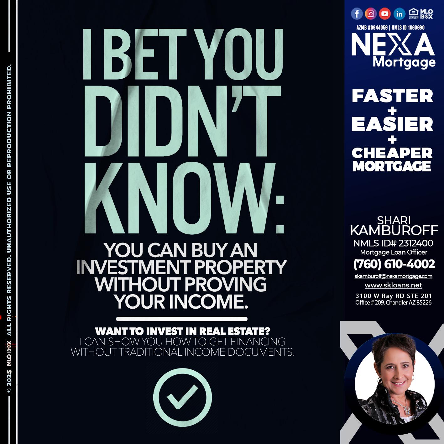 I BET YOU - Shari Kamburoff -Mortgage Loan Officer