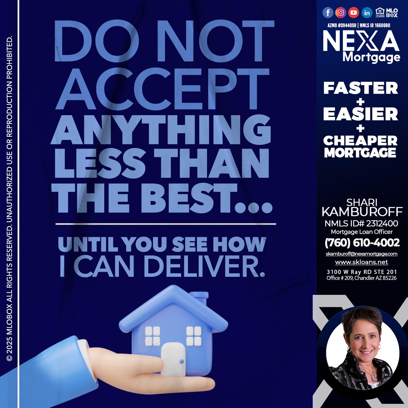 DO NOT ACCEPT - Shari Kamburoff -Mortgage Loan Officer