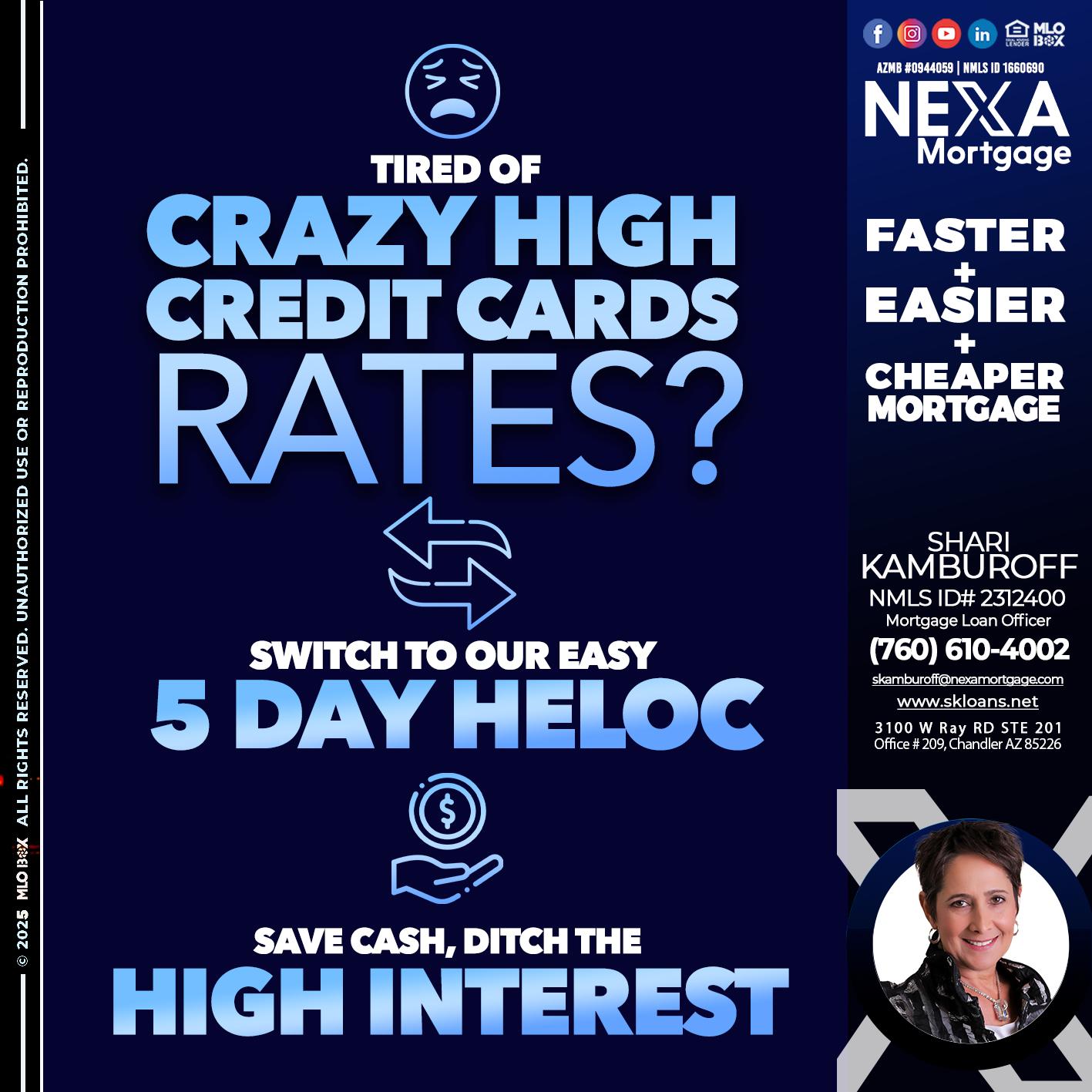 TIRED OF HIGH RATES - Shari Kamburoff -Mortgage Loan Officer